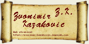 Zvonimir Kazaković vizit kartica